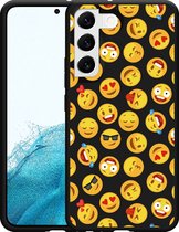Galaxy S22 Hoesje Zwart Emoji - Designed by Cazy