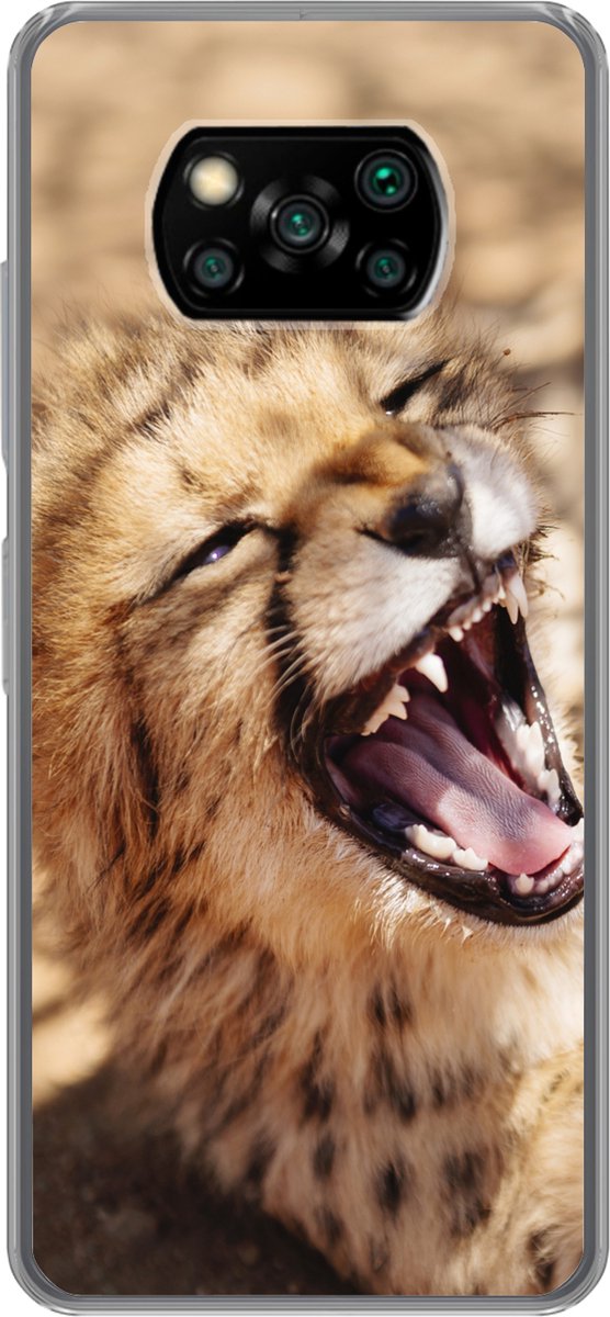 Telefoonhoesje Geschikt voor Xiaomi Geschikt voor Poco X3 Pro hoesje - Cheetah - Dier - Close up - Siliconen Telefoonhoesje Telefoonhoesje