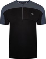Het Dare2B Aces III T-shirt met halve rits - heren - lichtgewicht - Q-Wic Plus - Zwart