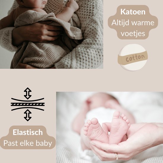Babysokken - Poesje - Katoen - Antislip - 0-12 maanden - Babysokjes - Baby Slofjes - Kraamcadeau - Baby Cadeau - Merkloos