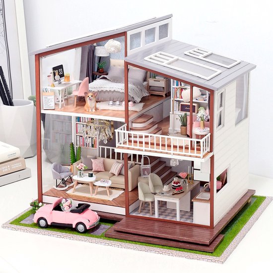 CUTE ROOM - Kit de construction de maison de poupée en bois miniature DIY -  A-080... | bol.com