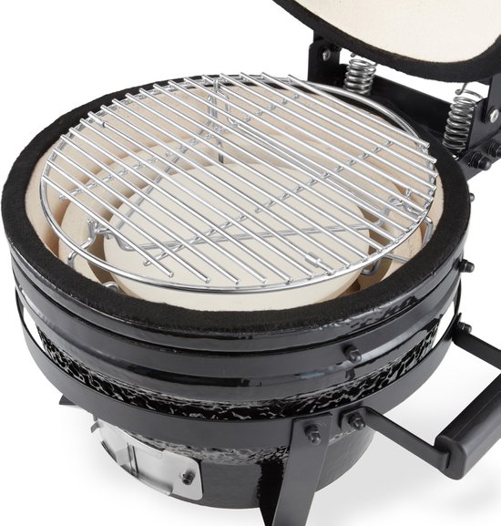 Maxima Premium Kamado BBQ 16 inch Ø 41 cm - Houtskoolbarbecue - Grillen, Roken, Bakken, Stomen - Kooktoestel - Egg Barbecue Zwart van Maxima — afbeelding 4