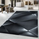 Design vloerkleed voor woonkamer Laagpolig tapijt Abstract patroon zacht pool Zwart