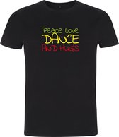 T-shirt | Peace Love Dance and Hugs - L, Dames