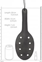 Saddle Leather Paddle With 8 Holes - Black - Bondage Toys black