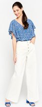 LOLALIZA Blouse met bloemenprint - Blauw - Maat 42