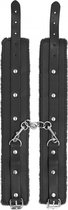 Ouch! Plush Leather Ankle Cuffs - Black - Bondage Toys black