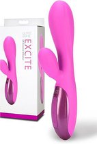 UltraZone Excite 6x Rabbit Style Silicone Vibe - Pink - Rabbit Vibrators pink