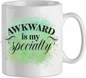 Awkward is my specialty' groen| Cadeau| cadeau voor haar| cadeau voor hem | Beker 31 CL