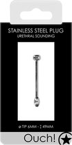 Urethral Sounding - Metal Plug - 6mm - Urethral Toys