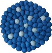 Floz onderzetter - set van 2 - vilten pannenonderzetter - onderzetter voor bloempot - grijs blauw - fairtrade