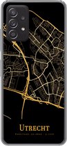 Geschikt voor Samsung Galaxy A53 5G hoesje - Utrecht - Stadskaart - Goud - Siliconen Telefoonhoesje