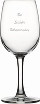 Gegraveerde witte wijnglas 26cl De Leukste Schoonvader