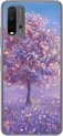 Convient pour coque Xiaomi Redmi 9T - Arbre - Été - Rose - Étui de téléphone en Siliconen