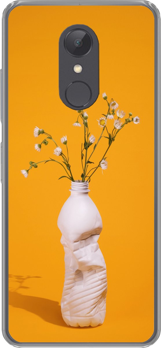 Telefoonhoesje Geschikt voor Xiaomi Geschikt voor Redmi 5 hoesje - Fles - Boeket - Geel - Siliconen Telefoonhoesje Telefoonhoesje