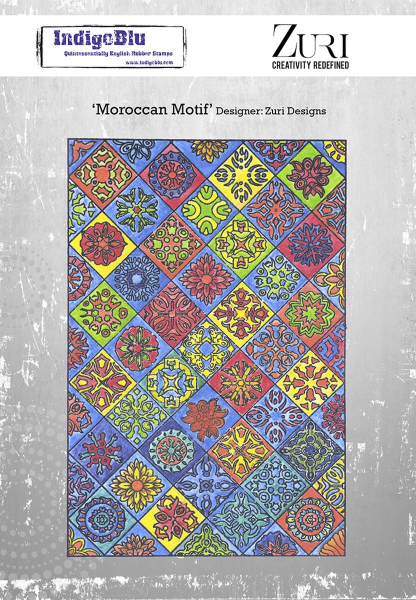 Moroccan Motif A5 Rubber Stamps (IND0918)
