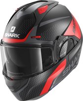 SHARK EVO GT ENCKE Motorhelm Systeemhelm MAT Zwart Rood Antraciet - Maat XL