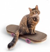 krabbord Skateboard katten 19 x 58,5 cm karton bruin