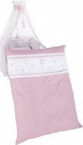 beddengoedset Lucky Angel 135 x 100 cm roze/wit 4-delig