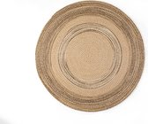 Vloerkleed jute rond met Bruin 90cm