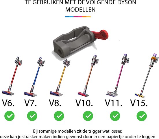 YONO Trigger Aan/Uit Knop geschikt voor Dyson V15 / V11 / V10 / V8 / V7 / V6 - Schakelaar Vergrendeling - Handige Accessoires en Onderdelen voor Steelstofzuiger - Handgreep Clip - YONO