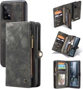 Caseme - Samsung Galaxy A33 - Vintage Portemonnee Hoesje - 10 opbergvakjes - Zwart