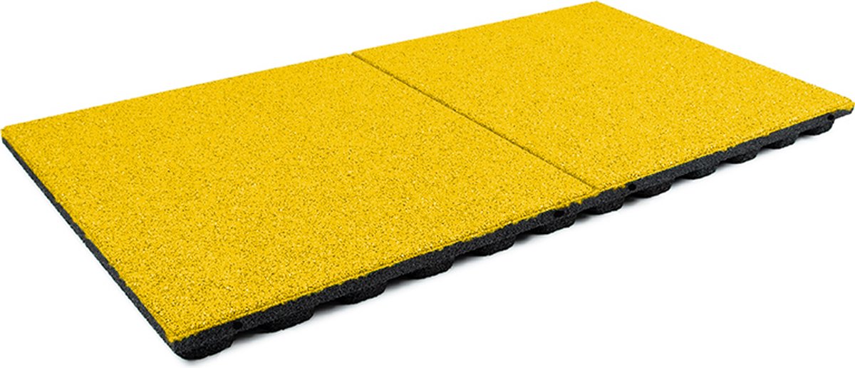 Rubbermagazijn - Rubberen tegel EPDM geel - LxB=100x50cm - Dikte 4,8cm - Incl. pennen