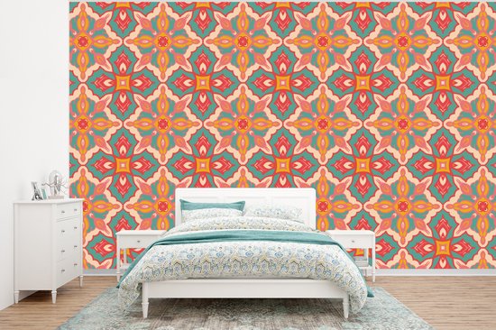 Papier Papier peint photo - Motifs de Papiers Peints - Hippie - Oranje - Largeur 400 cm x Hauteur 300 cm