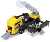 Carefree-1:24 Speelgoedvoertuigen-Transformeerbare speelgoedautoset-auto speelgoed jongens-Schaalmodellen-Brandweerwagens/Bouwvoertuigen-Geel
