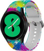 Siliconen bandje painted print bandje geschikt voor Samsung Galaxy Watch 5 / Watch 5 Pro & Galaxy Watch 4 & Watch 4 Classic - Zwart / geel horlogebandje