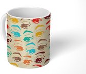 Mok - Koffiemok - Popart - Ogen - Design - Mokken - 350 ML - Beker - Koffiemokken - Theemok