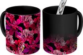 Magische Mok - Foto op Warmte Mokken - Koffiemok - Patronen - Bloemen - Roze - Magic Mok - Beker - 350 ML - Theemok