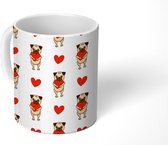 Mok - Koffiemok - Hond - Dieren - Patronen - Valentijn - Mokken - 350 ML - Beker - Koffiemokken - Theemok