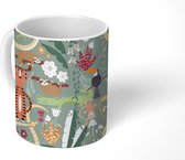 Mok - Koffiemok - Jungle - Dieren - Bloemen - Patronen - Mokken - 350 ML - Beker - Koffiemokken - Theemok