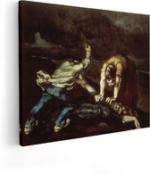 Artaza Canvas Schilderij De Moord - Paul Cézanne - 50x40 - Poster Foto op Canvas - Canvas Print