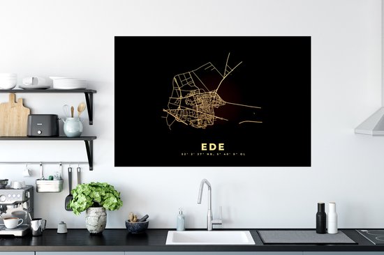 Stickers muraux - Plan d'étage - Plan de la ville - Carte - Ede - Nederland - 120x80 cm - Feuille adhésive