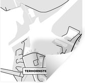Muurstickers - Sticker Folie - Friesland - Terhornstermeer - Plattegrond - Stadskaart - Kaart - 80x80 cm - Plakfolie - Muurstickers Kinderkamer - Zelfklevend Behang - Zelfklevend behangpapier - Stickerfolie