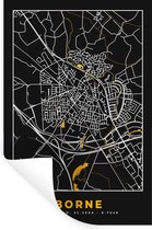Stickers muraux - Sticker Foil - Borne - Black and Gold et Or - Plan de Ville - Carte - Carte - 20x30 cm - Film Adhésif - Stickers muraux Chambre d'Enfant - Papier Peint Auto Adhésif