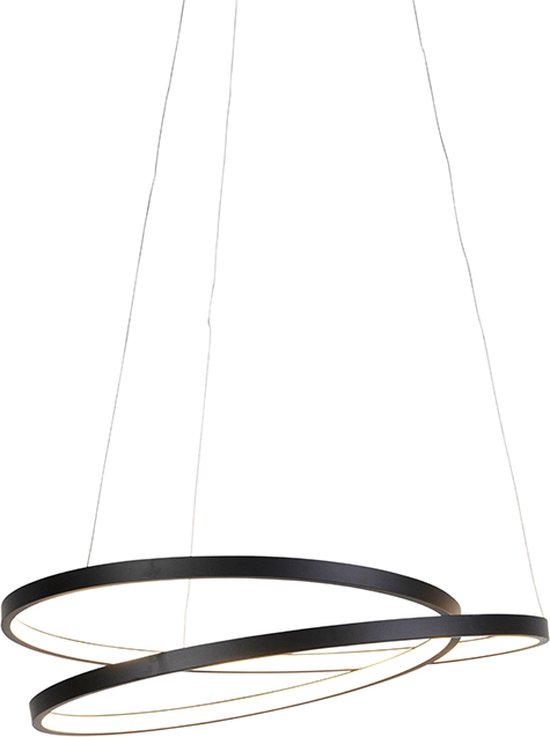 Paul Neuhaus rowan - Design LED Dimbare Hanglamp met Dimmer - 1 lichts - Ø 560 mm - Zwart - Woonkamer | Slaapkamer | Keuken