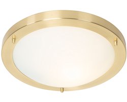 QAZQA yuma - Moderne Plafondlamp voor buiten - 1 lichts - Ø 31 cm - Goud/messing - Buitenverlichting
