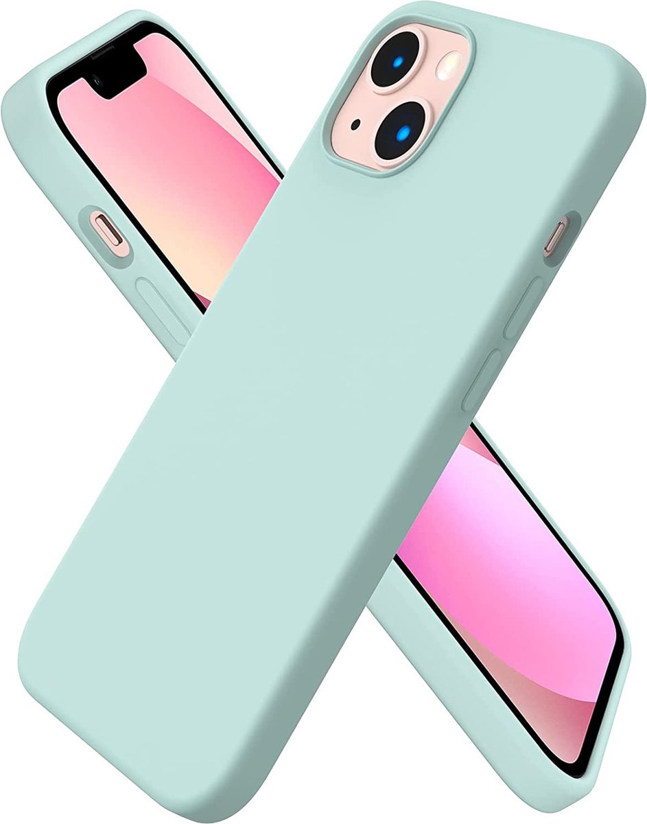 Hoesje Compatibel met iPhone 13 Silicone Case 6.1, Case Ultra Thin Volledige Bescherming Vloeibare Siliconen Phone Case Bescherming voor de iPhone 13 (2021) 6.1 Inch Mint Groen De ORNARTO Store openen