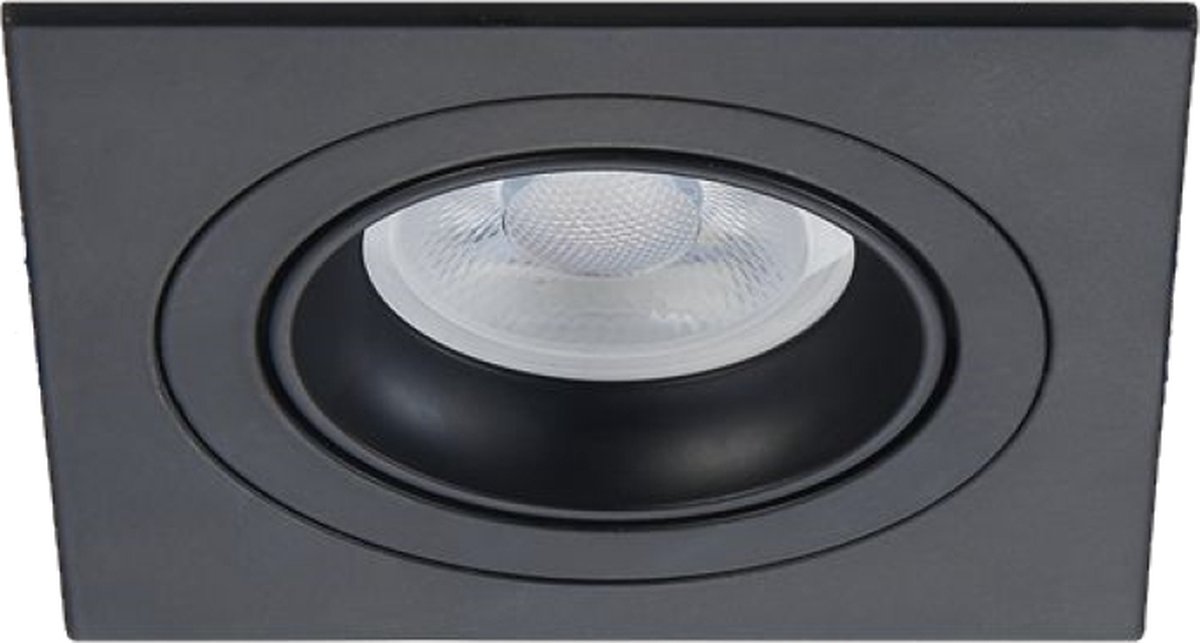 LED inbouwspot Hassan -Vierkant Zwart -Extra Warm Wit -Dimbaar -4W -Philips LED