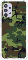 Smartphone hoesje Geschikt voor Samsung Galaxy A32 4G | A32 5G Enterprise Editie Anti-shock Hoesje met foto met transparante rand Camouflage