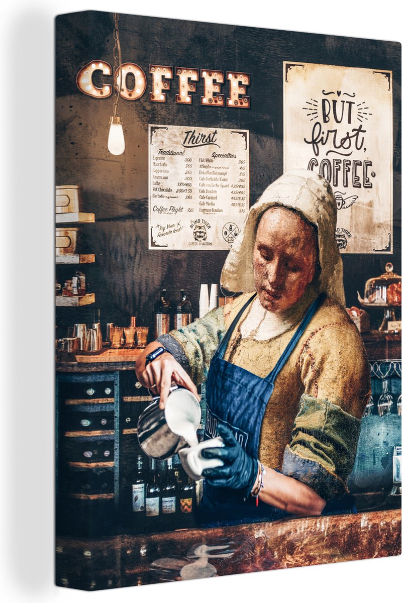 Schilderij Keuken Koffie Kunstafdruk Fleece Canvas Muur Decoratie Huiskamer Slaapkamer 505056a