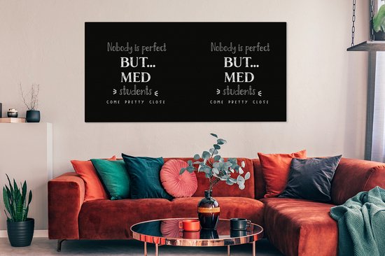Tableau sur toile Médicaments - Étude - Étudiants - Citations - 160x80 cm - Décoration murale