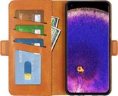 Oppo Find X5 Lite Hoesje - MobyDefend Luxe Wallet Book Case (Sluiting Zijkant) - Lichtbruin - GSM Hoesje - Telefoonhoesje Geschikt Voor Oppo Find X5 Lite