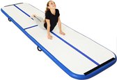 AirTrack Turnmat 4 Meter - Gymnastiekmat - Fitnessmat - Gymmat - Yoga Mat - Opblaasbaar - Blauw - Inclusief Pomp - Inclusief Opbergtas