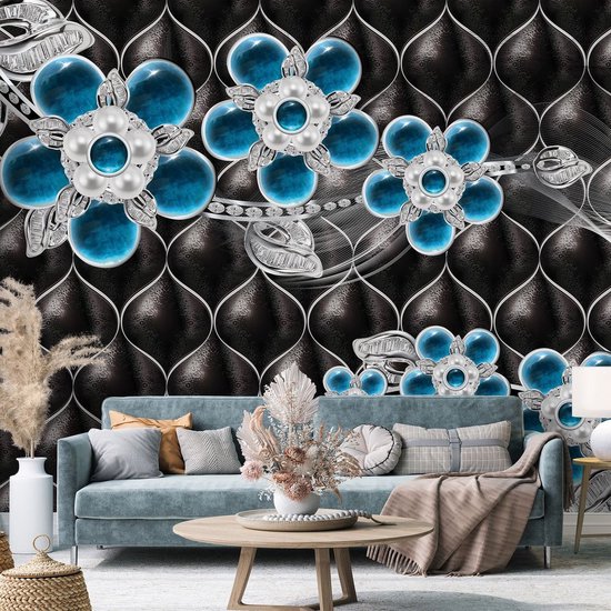 Papier peint photo - Papier peint intissé - Design de Luxe exclusif - Perles et diamants - 3D - 208 x 146 cm