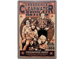 Creedence clearwater revival Fillmore east Reclamebord van metaal METALEN-WANDBORD - MUURPLAAT - VINTAGE - RETRO - HORECA- BORD-WANDDECORATIE -TEKSTBORD - DECORATIEBORD - RECLAMEPLAAT - WANDPLAAT - NOSTALGIE -CAFE- BAR -MANCAVE- KROEG- MAN CAVE
