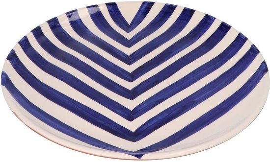 Casa Cubista - Assiette plate motif chevron bleu 27cm - Assiettes plates |  bol